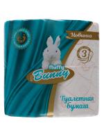 Туалетная бумага Fluffy Bunny 3сл. 4 рул. персиковая 1/12